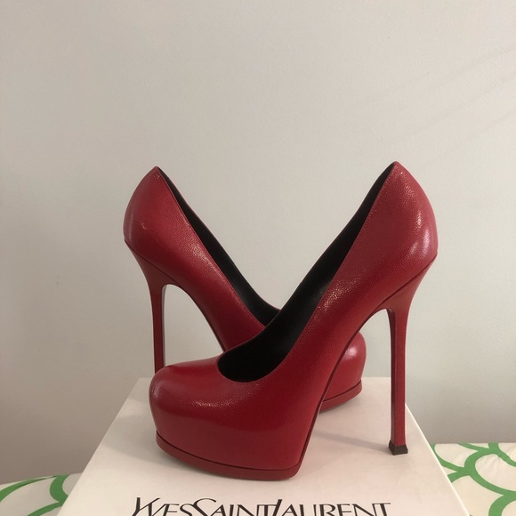 Yves Saint Laurent Red Napa Pumps - Picture 4 of 4